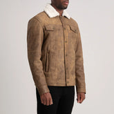 Orvos Brown Leather Trucker Jacket